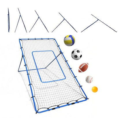 Volleyball Rebounder Net 7x4 FT, Multi-Sport Training Net with 45-Strand High Elastic Cords, Volleyball Rebounder, Soccer Rebounder, Baseball Net for Indoor Outdoor Practice