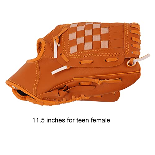 Baseball Pitcher Mitt Optimal Balance PVC Brown Catching Glove for Baseball Training for All Ages - size: 11.5 Inch
