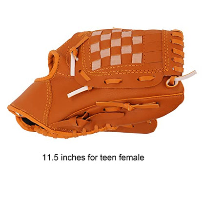 Baseball Pitcher Mitt Optimal Balance PVC Brown Catching Glove for Baseball Training for All Ages - size: 11.5 Inch