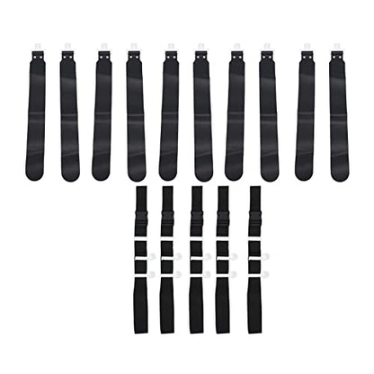 Adjustable Flag Football Set, 5 PCS PP Flag Football Belts with 2 Flags Each, Durable Youth and Adult Training Equipment for, Beach Games, Birthday Parties (Black)