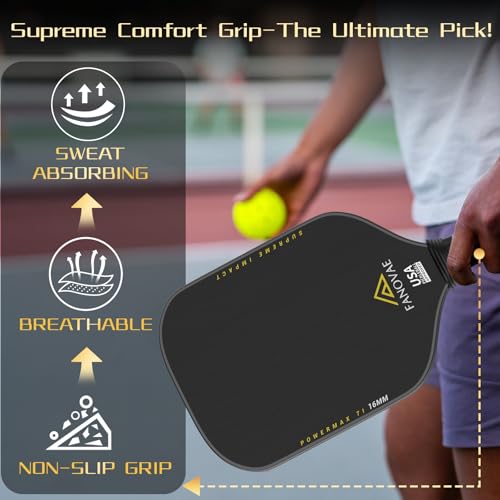 Pickleball Paddle, T700 Raw Carbon Fiber Surface, Raw Carbon Fiber Pickleball Paddle, CFS, Designed for Ultimate Spin & Consistency, Includes Paddle Cover&Eraser, Ideal for Gift, POWERMAX 7I
