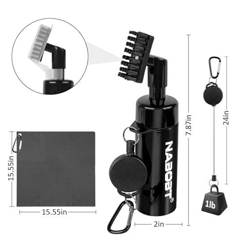 Golf Towel and Brush Set, Premium Golf Towel(16x16 inch) & Squeeze Water Bottle, Essentials Golf Accessories for Men - color: 2PCS(Brush & Towel)