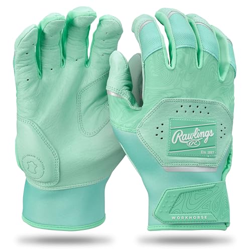 Rawlings Rawlings | Workhorse Baseball Batting Gloves | Adult Sizes | Multiple Colors - color: Mint / Mint, size: Adult Medium