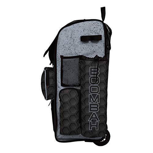 Boombah Rolling Superpack 2.0 3DHC Baseball/Softball Gear Bag - 23-1/2" x 13-1/2" x 9-1/2" - Multiple Colors - Telescopic Handle and Holds 4 Bats - Wheeled Version - color: Black/Gray