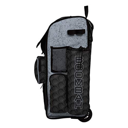 Boombah Rolling Superpack 2.0 3DHC Baseball/Softball Gear Bag - 23-1/2" x 13-1/2" x 9-1/2" - Multiple Colors - Telescopic Handle and Holds 4 Bats - Wheeled Version - color: Black/Gray