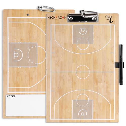 Basketball Coaches Clipboard,White Double-Sided Dry Erase Coach Clipboard, Color Basketball Whiteboard for Coaches, White Board with Marker for Coaches Gift - style: B-burlywood