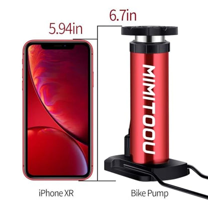 Bike Pump, Mini Bicycle Pump Portable Bike Floor Pump with Presta and Schrader Valves Aluminum Alloy Floor Bicycle Air Pump Compact Mini Bike Tire Pump, Extra Valve and Gas Needle for All Bike