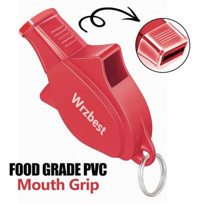 Sports Referee Coach Whistle,Bulk Pealess Plastic Whistles with Rubber Teeth Protector and Lanyard