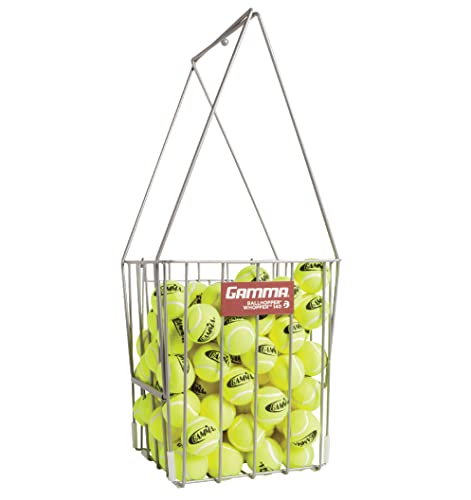 Gamma BallHopper Hi Rise w/Wheels, Multiple Colors, Durable and Convenient Tennis & Pickleball Hoppers, Padel, Portable Design - color: Silver, size: 140