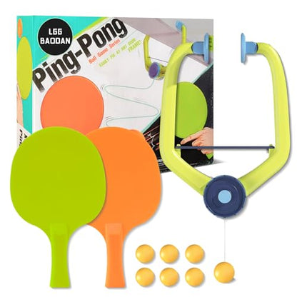 Door Pong Ball Game, 2025 Hanging Table Tennis Trainer Portable Set with Racket and Balls, Adjustable Hanging Table Tennis Trainer Exerciser for Kids.