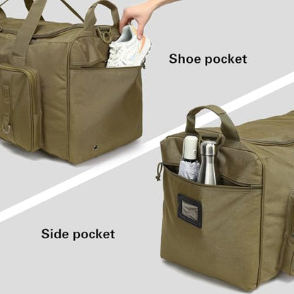 120L Extra Large Baseball Duffle Bag for Adult Softball Gym Bag with Shoe Compartment, Sports Duffel Bat Equipment Bag Coach Team Catchers Gear Bag for Hockey Football Basketball Soccer, Brown - color: Brown