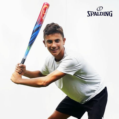 Spalding - Junior Bat and Ball Set, 29" Bat with 3 Training Balls, Beginner Backyard Baseball Fun, Outdoor Play for Kids (Orange)