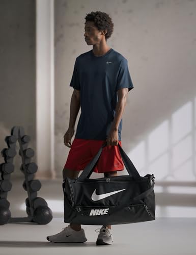Nike Unisex Adult Gameday Brasilia 9.5 Training Duffel Bag (25L, 41L, 60L, or 95L) | Mens and Womens - color: Black/Black/White, size: Large