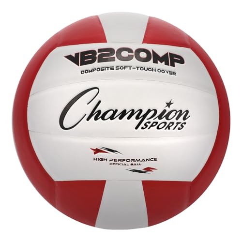 Champion Sports VB Official Composite Synthetic Leather Game Volleyball - Multiple Colors - color: Red