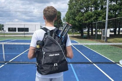 Pickleball Sling Bag with Shoe Compartment for Men & Women – Large Paddle Backpack with Fence Hook & Water Bottle Holder – Fits 2 Pickleball Paddles or Tennis Rackets