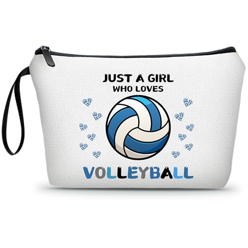 Volleyball Gifts,Volleyball Stuff,Volleyball Senior Night Gifts,Travel Makeup Bag,Birthday Gifts for Women,Gifts for Volleyball Players,Make Up Bags for Women,Gifts for Teen Girls - color: Volleyball-BLUE