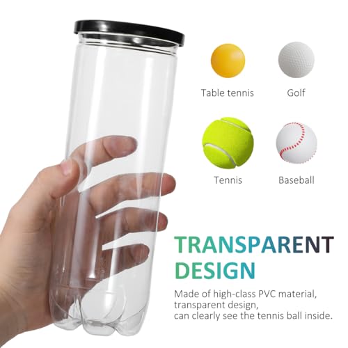 3Pcs Tennis Ball Holder Portable Multi-Function Storage Bottle for Tennis Balls Transparent Container with Lid Wear-Resistant