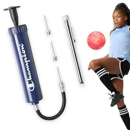 Champion Replacement Ball Pump with Metal Inflation Replacement Needles for Sports Balls with Compact Case, Compatible with Most Pumps for Basketball, Soccer, Football, Volleyball & Yoga Balls