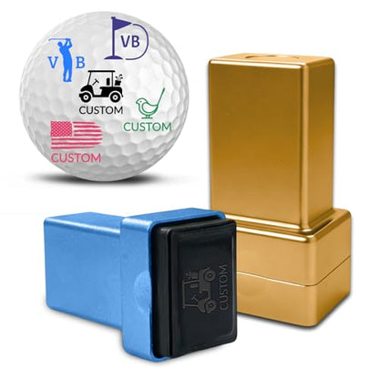 Custom Golf Ball Stamp - Personalized Large Self-Inking Marker for Golf Balls | Quick-Dry Waterproof Logo Stamp | Reusable Custom Golf Gift for Golfers