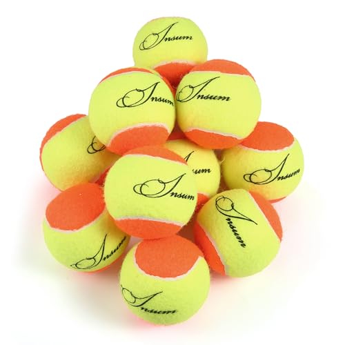 INSUM Tennis Balls, Low Pressureless Tennis Balls for Beginners, Made of Premium Durable Felt, Idea for Little Beginner Practice - color: 60Ft (50% Slower Speeds)