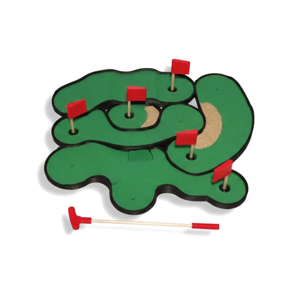 Desktop Mini Golf Set, 5-Hole Office Putting Course with Putter, Balls, Flags, Sand