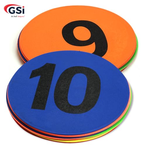 GSi Spot Markers – Non-Slip Non-Toxic Poly Spots – Floor Markers for PE, Sports & Classroom Activities - size: 6.⁠ ⁠Number