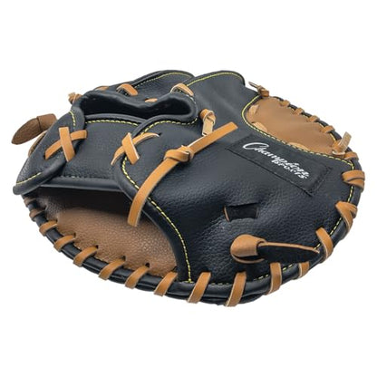 Champion Sports 11.5" Fielder's Glove - Synthetic Leather Front and Back for Comfort Grip | Double Bar Open Web and Conventional Back Design for Versatility | Age: Elementary | Right-Handed Glove