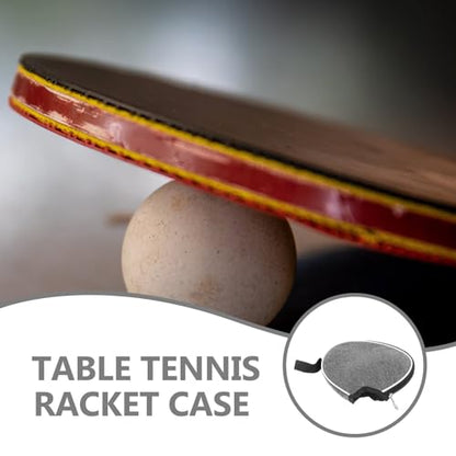 Table Tennis Racket Bag Paddle Case Gray Half-moon Protective Storage Cover Portable Sports Equipment Organizer for Table Tennis Players