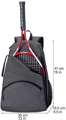 QCWN 2 Raquet Tennis Bag,Tennis Bags For Men Women,Tennis Backpack,Durable Tennis Bookbag,Tennis Pickleball Bag,Tennis Bag Waterproof,Raquet Carrier for Balls, Pickleball Paddles, Badminton Rackets