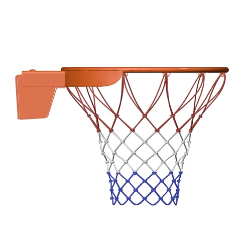 THUNDERBAY 18 inch Standard Double Spring Flex Reinforced Wall Mounted Basketball Rim, Two Nylon Nets Include One Nightlight Basketball Net - style: Basketball Rim with Protective Plate