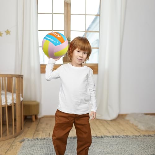 Soft Volleyball, Soft and Delicate to The Touch, Not Easy to Pill, Official Standard Size, Safe and Quiet, Perfect Choice for Family Training, Games and Gifts of All Ages - color: Double Pink