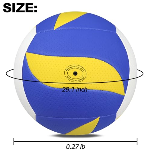 Dakapal Soft Volleyball Official Size 7 Volleyballs Ball Lightweight Volleyball for Youth Beginners Training Outdoor Indoor (0.26-0.29LBS with Pump