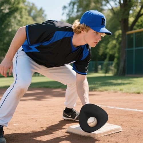 Tebery 4 Pack Baseball Training Glove, Flat Design Foam Fielding Gloves for Practice, Infield Softball Batting Practice Trainers, Baseball Mitt Equipment for Indoor Outdoor