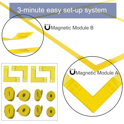 Chemimoso Magnetic Pickleball Court Lines System, Temporary Pickleball Court Lines in Standard Court Dimensions, Portable Pickleball Court Marking Kit, No Measuring Needed, Net Not Included - style: Pickleball Court Lines