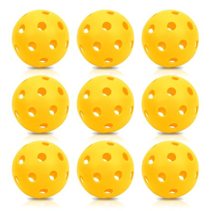 16 Pack Plastic Baseballs - Hollow Softballs for Lightweight Batting Practice - Indoor/Outdoor Training Balls - color: Yellow,9pcs