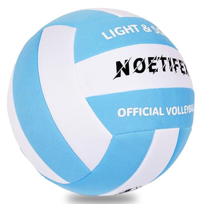 Soft Volleyball-Super Soft Fabric Light Volleyball for Indoor Practice Safe and Quiet Kids Youth Beginners House Yard Training Practice Games(Deflated)