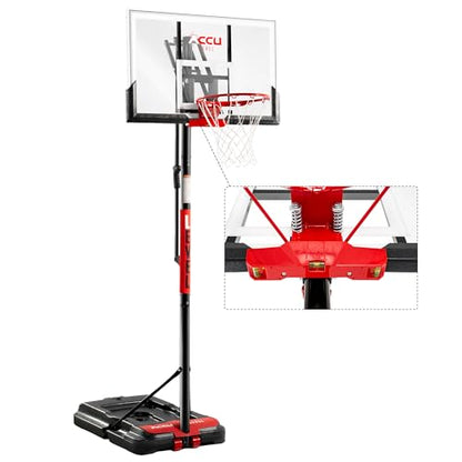 Basketball Hoop 4.7-10ft Adjustable Portable Basketball Goals System with 44-48 Inch Angle Adjustable Backboard, for Youth and Adults Outdoor Indoor Use - style: 44 inch Backboard