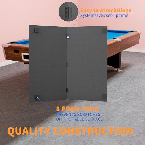 8X4 FT Ping Pong Table Top, Foldable Table Tennis Table for Billiard and Pool Tables, Indoor Table Tennis Conversion Top with Net & Premium Foam Padding - Perfect for Family Game Rooms - color: Blue