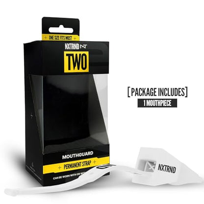 Nxtrnd Two Football Mouth Guard, Football Mouthpiece with Strap, Fits Adult & Youth (White) - color: White