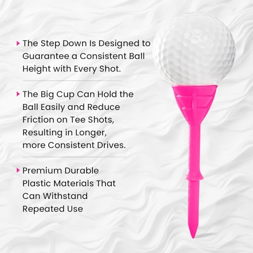 Amy Sport Golf Tees Plastic 3 1/4 inch Upgrade Unbreakable Bulk 30 Pack Reduce Friction Side Spin Durable Stable 83 mm Long Tee for Golfer Practice - color: Multicolor