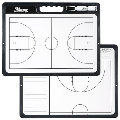 Murray Sporting Goods Whiteboard Premium Basketball Coaches Clipboard | Double-Sided Basketball Whiteboard with Marker