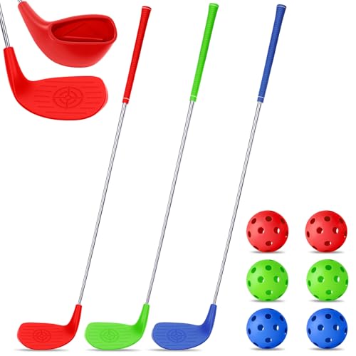 3 Pack 36" Backyard Golf Club with 6 Balls Outdoor Game Set, Right Hands Training Practice Course Portable Golf Play Gift for Family Beach Camping Lawn Park Yards Grass Home Indoor