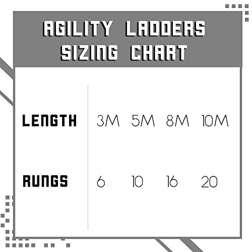 Crown Sporting Goods Fleetfoot Speed & Agility Training Ladder – 6, 10, 16, or 20 Rung Rope Equipment for Athletic Footwork & Sports Drills