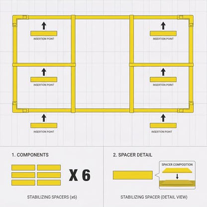 Magnetic Portable Pickle Court Marking Kit, Temporary Pickleball Court Lines, Pickleball Court Lines System in Standard Court Dimensions, No Measuring Needed, Net Not Included - color: Yellow Accessories