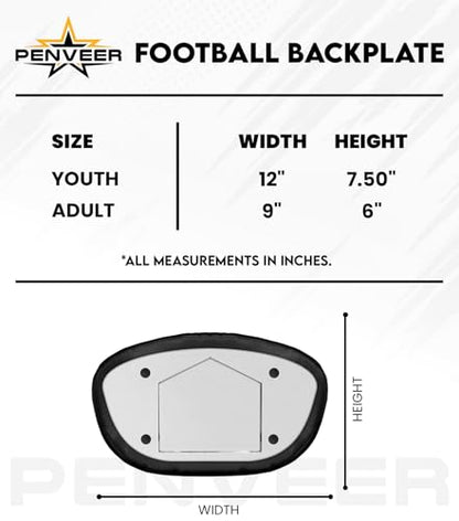 Football Backplate for Shoulder Pads with High Impact Padding, Adult & Youth Lower Backplate Football - color: Chrome Silver, size: Youth