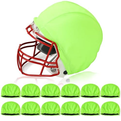 Football Helmet Covers Scrimmage Caps-Perfect for Football, Hockey, and Lacrosse Practice Sessions.The Fabric is Elastic& Bright Colors for Team Identification - color: Green-12pcs