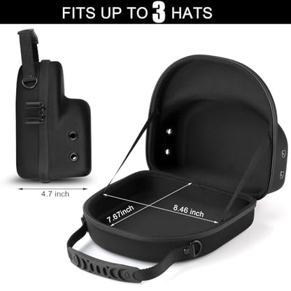 GERMUN Hard baseball hat case, Hat Carrier Travel Case with Adjustable Shoulder Strap, Hat cap case for 3 Baseball Caps - Perfect for Traveling & At-Home Storage (Black) - color: 3 Black