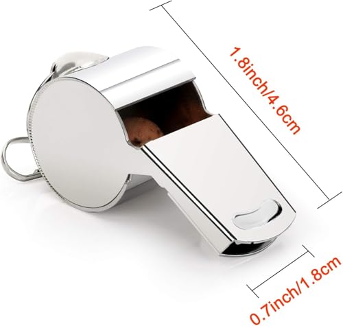 Fya Stainless Steel Whistle with Lanyard, Very Loud Sports Whistle, Perfect for Referees, Coaches, Polices, Emergency, Outdoor Sports,