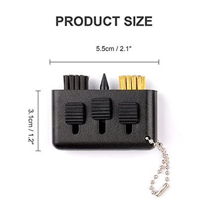 3 Pcs Golf Club Brush Pocket Golf Club Groove Cleaner 3 in1 Retractable Golf Sharpener Club Cleaner Tool Portable Small Golf Accessories - color: Black