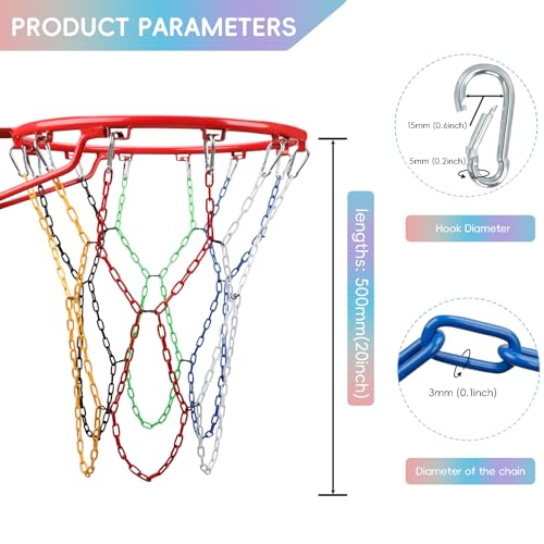 Basketball Net All Weather Anti Whip,Heavy Duty Replacement Basketball net Indoor Outdoor Standard 12 Loops Basketball Hoop